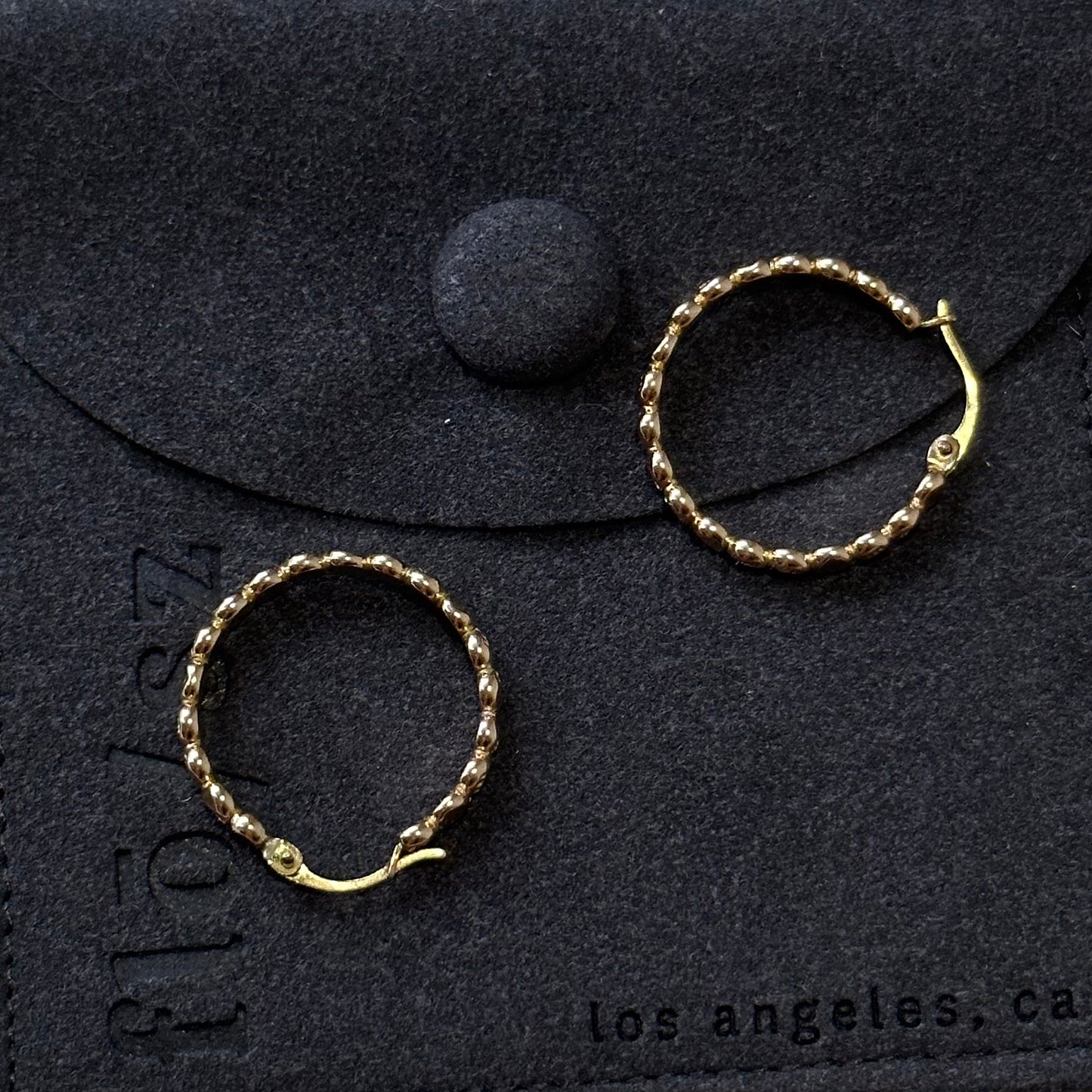 Everyday Gold Gold-filled Beaded Hoop Earrings for Sensitive Skin, Non-Tarnish, Water Resistant Gold Accessories 