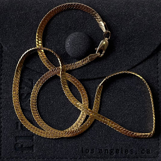 Thick gold gold-filled herringbone chain for everyday sensitive skin hypoallergenic gold accessories 