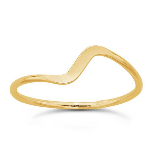 14k Dainty Gold Filled Asymmetrical Wave Stacking Ring 