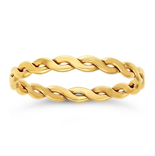 14k Dainty Gold Filled Braided Woven Ring